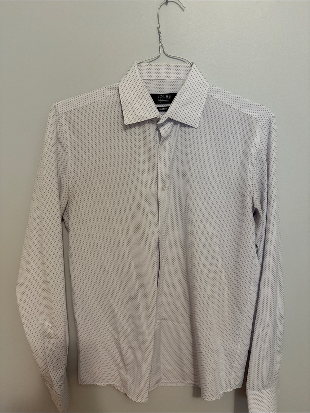 Jones New York Men's White Microdot Dress Shirt